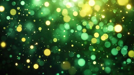 Obraz premium Vibrant Green and Yellow Bokeh Background with Soft Light Circles for Abstract Art and Design Projects