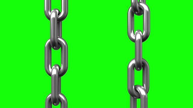 3D animation of a slow moving set of chains