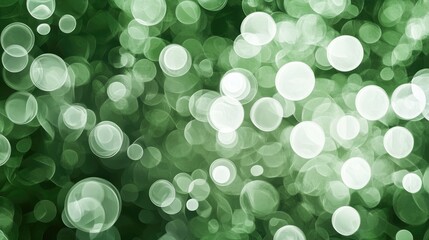 Beautiful Abstract Green Bokeh Background with Soft Light Circles and Blurry Effects for Creative Design and Artistic Projects