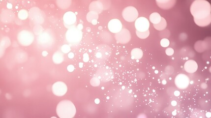 Obraz premium Soft Pink Bokeh Background with Glowing Circular Lights Ideal for Romantic or Dreamy Themes