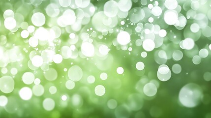 Soft Green Background with Blurry Bokeh Lights Creating a Dreamy , Ethereal, and Tranquil Atmosphere in Nature Photography
