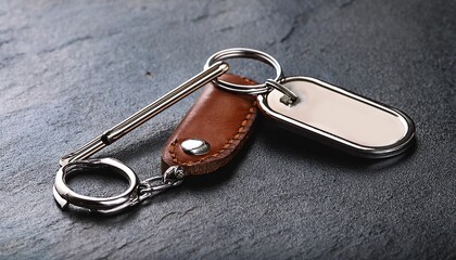 leather metal keychain