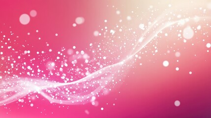 Abstract colorful background with sparkling lights and soft waves in shades of pink, white, and gold for creative projects