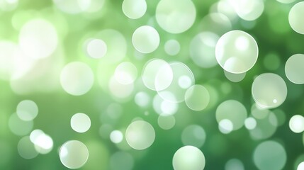 Obraz premium Soft Green Background Abstract with Floating Bokeh Effects for Nature and Freshness Concepts