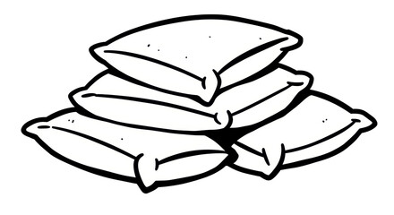 Isolated Stack of Pillows