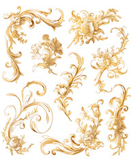 Floral flower vector Illustrations on white background