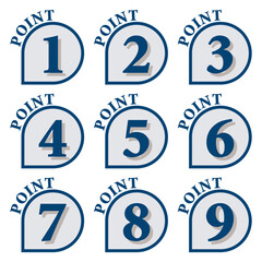 イラスト素材：数字アイコン１～９セット