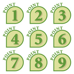 イラスト素材：数字アイコン１～９セット