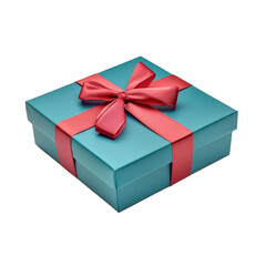 Blue Gift Box on transparent background