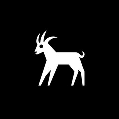 Fototapeta premium Minimalist logo design featuring a white goat in negative space, ideal for modern branding identity of a unique brand