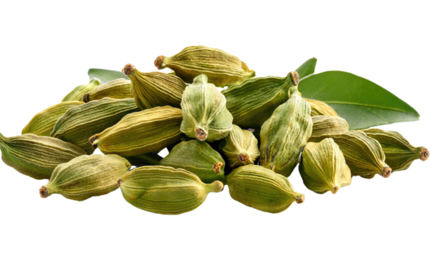 cardamom Isolated On PNG Transparent and White Background 