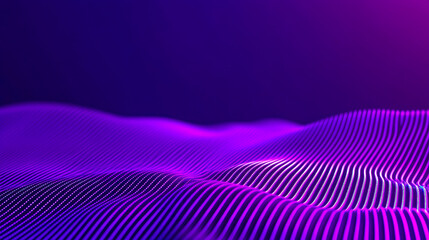 Abstract network formation over a wavy surface. The purple color palette is vibrant and modern