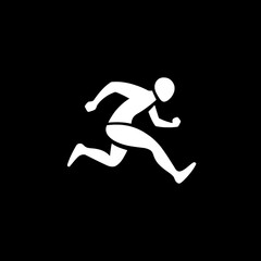 Obraz premium Dynamic negative space logo featuring a running figure designed for modern branding and minimalist identity