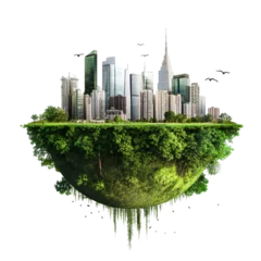 Tableaux sur Plexiglas Earth Day concept, clean and sustainable cities, transparent background