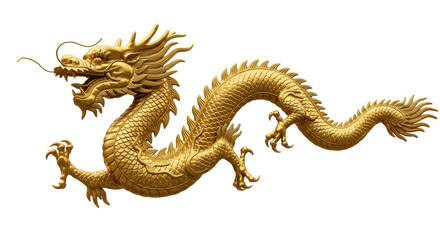 Fototapeta premium Isolated Golden Chinese Dragon