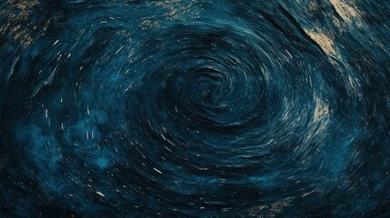 A swirling vortex of deep blue water with hints of starlight. Abstract.