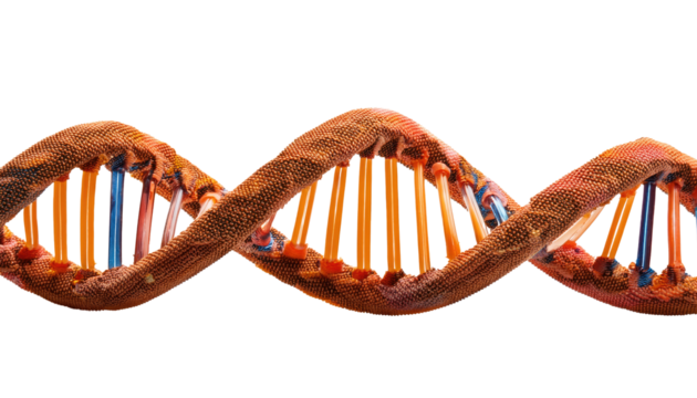 DNA Isolated On PNG Transparent and White Background 