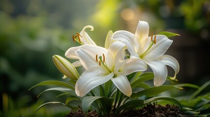 Obraz premium White Lilies in Sunlight (1)