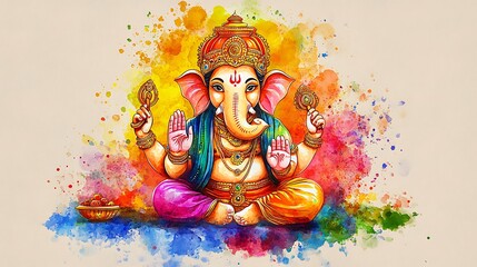 Hindu Deity Painting - Colorful Art