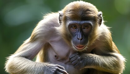 Fototapeta premium Adorable Spectacled Langur Monkey Close-Up Photo