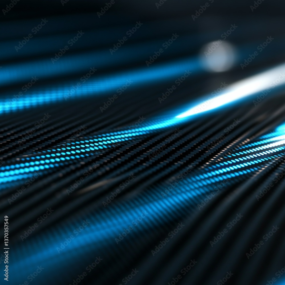 Poster Abstract Blue Grid Pattern with Depth of Field and Selective Focus for Modern Design
