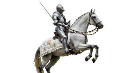 Naklejka premium Isolated Knight on Horse
