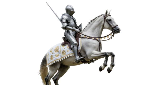 Isolated Knight on Horse