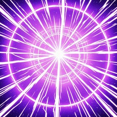 Obraz premium Anime-style background illustration of purple lightning radially bursting - intense thunderstorm, cool effects, perfect for games and fantasy works