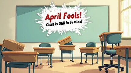 April fools day prank in classroom setting fun event humorous environment playful concept