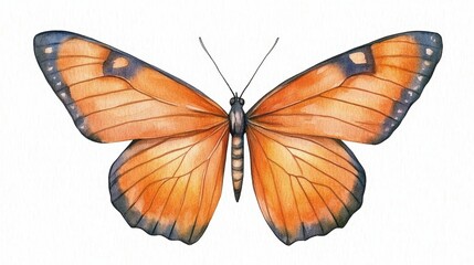 Stunning butterfly illustrated in watercolor style on a white background showcasing its beauty and grace in nature