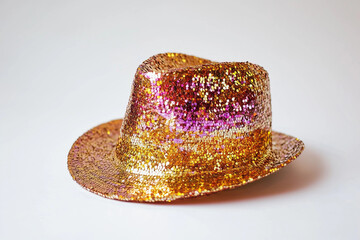 Sparkling sequined hat with Eurovision isolated
