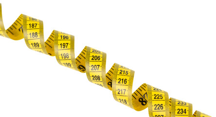 Measuring tape isolated on white background