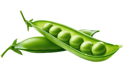Green Pea Isolated On PNG Transparent and White Background 