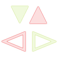 Triangles vectoriels colorés, formes géométriques variées, fond transparent, fichier PNG pour design moderne