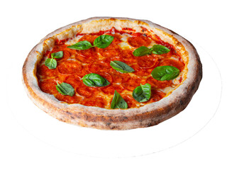 pizza with tomato and basil