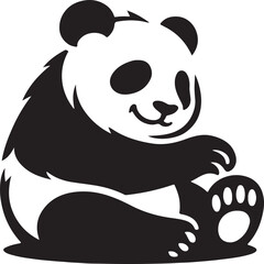 a panda vector with a white beckground