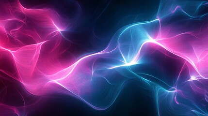 Fototapeta premium Mesmerizing Digital Art of Vibrant Cyan and Magenta Energy Waves