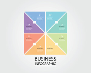 Business Infographic modern design template for banners and infographics for 8 triangle step 