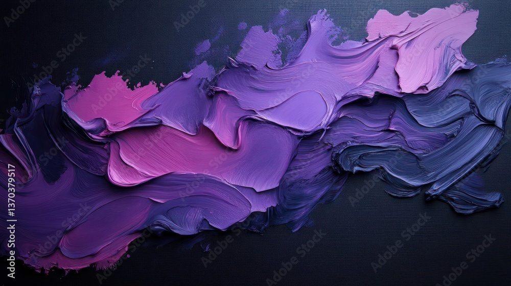 Poster abstract textured paint wave displaying pink and purple hues over dark background