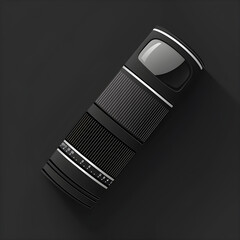 High-Resolution Vector Icon of a Modern Zoom Lens for Photography and Imaging Applications