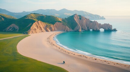 Coastal Beach Landscape at Dawn