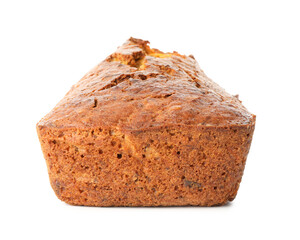 One tasty carrot cake isolated on white