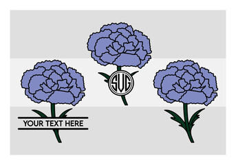 Carnation Svg, Carnation Silhouette, Carnation Flower svg, Floral, Cute Carnation, Carnation Vector, Carnation Outline, Carnation Monogram,