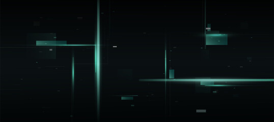 Cyber background. Green line futuristic digital technology innovation on dark gradient background for tech event poster or presentation product business