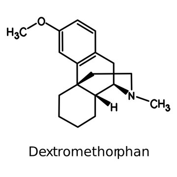Chemical structure of dextromethorphan