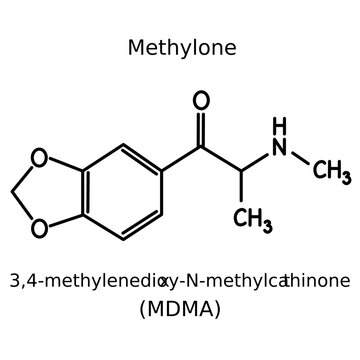 chemical structure of MDMA molecule