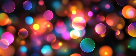 Abstract bokeh light burst illuminating the darkness, soft glow circles