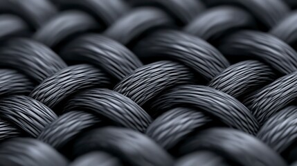 Dark Gray Woven Fabric Texture Close Up