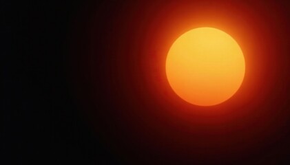 Soft glowing sun with light leaks on black background, black background, light leaks