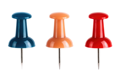 push pin Isolated On PNG Transparent and White Background 